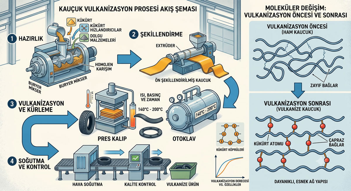 Kauçuk vulkanizasyon prosesi ve pres kalıplamada kalite parametreleri