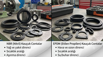 NBR ve EPDM Kauçuk contaların kimyasal ve sıcaklık dayanım karşılaştırması