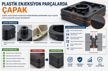 Plastik enjeksiyon parçalarda çapak, çöküntü ve çarpılma hatalarının nedenleri